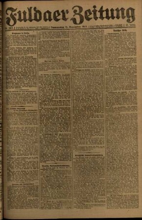 Ausgabe vom Donnerstag, den 11. Dezember 1919.