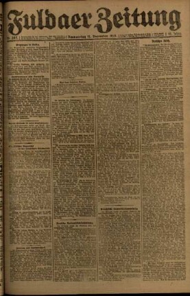 Ausgabe vom Donnerstag, den 11. Dezember 1919.