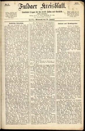 Ausgabe vom Mittwoch, den 15. Januar 1879.