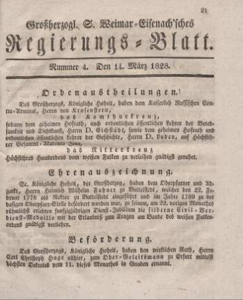 Nr. 4 : 14. März 1828