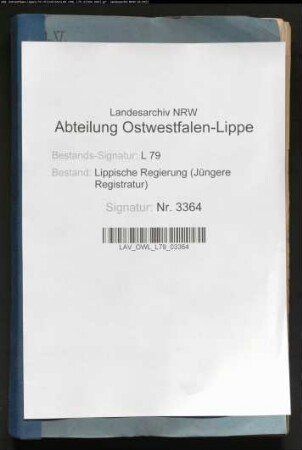 Kommunalwegebau im Amt Blomberg - Generalia -, Band 11