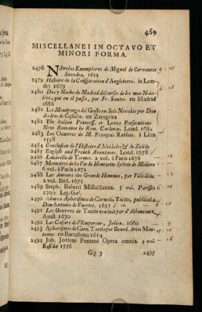 Miscellanei In Octavo Et Minori Forma.