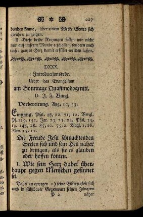 DXXX. Introductionsrede. Ueber das Evangelium am Sonntage Quasimodogeniti.
