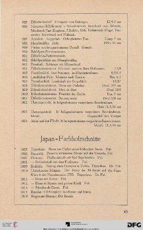 Japan – Farbholzschnitte (Nr. 1005-1045)