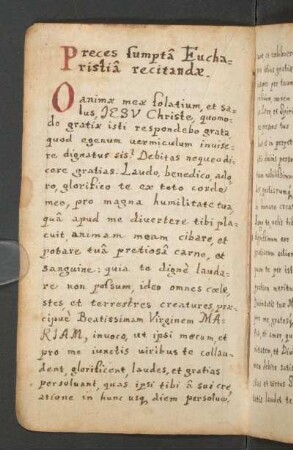 Preces sumptâ Eucharistiâ recitandae.