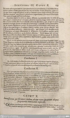 Caput II. Immissarum per foramen nudum absque vitro specierum aliquot proprietates enucleatius explicate.
