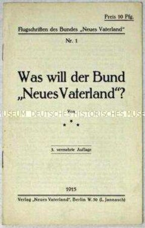 Programmatische Flugschrift des Bundes "Neues Vaterland"