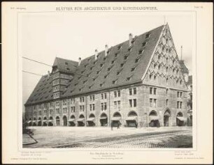 Mauthalle, Nürnberg: Ansicht (aus: Blätter für Architektur und Kunsthandwerk, 14. Jg., 1901, Tafel 16)
