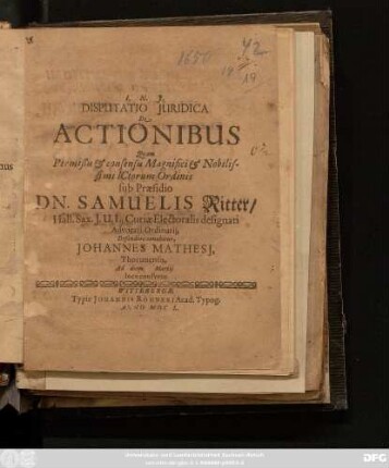 Disputatio Iuridica De Actionibus