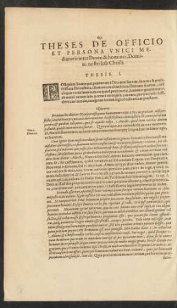 Theses De Officio Et Persona Unici Mediatoris inter Deum & homines, Domini nostri Iesu Christi.