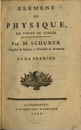 Élémens De Physique : En Forme De Tables, Tome Premier