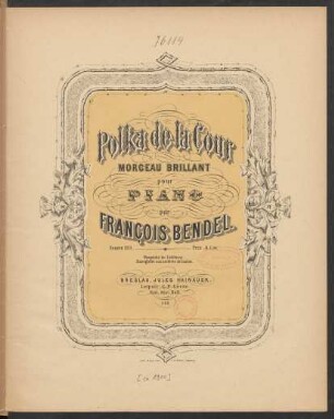 Polka de la cour : morceau brillant pour piano ; oeuvre 108