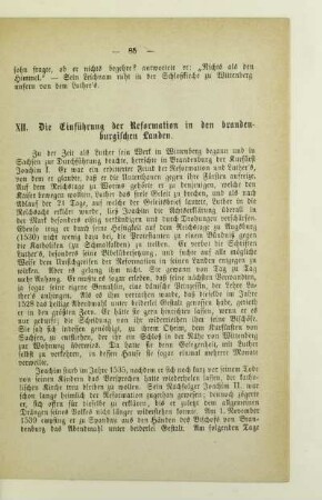 XII. Die Einführung der Reformation in den brandenburgischen Landen