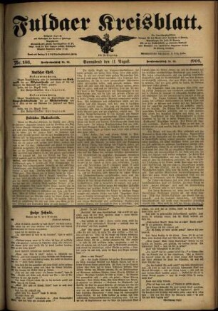 Ausgabe vom Samstag, den 11. August 1906.