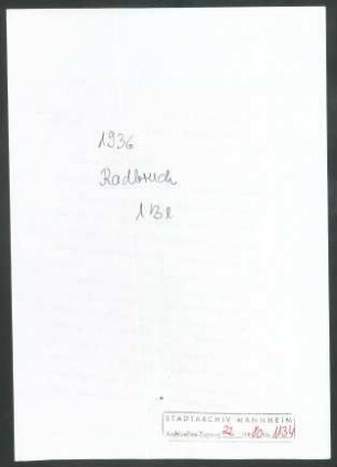 Radbruch, [Gustav], Oxford, an Wichert
