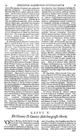 Capvt V. De Ottonis II. Comitis Habsburgensis liberis.