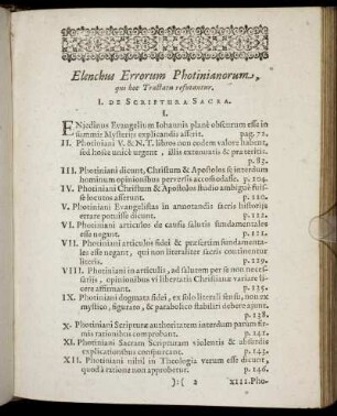 Elenchus Errorum Photinianorum, qui hoc Tractatu refutantur