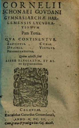 Terentivs Christianvs, Sev Comoediae Sacrae Sex, 3