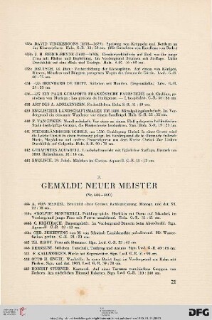 Gemälde Neuer Meister (Nr. 444-460)
