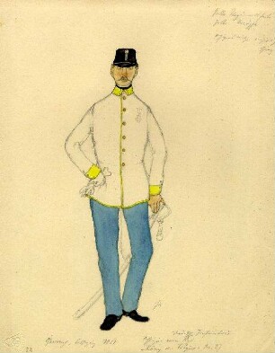 Uniformbild, Infanterieoffizier der östereichischen Armee (1864)