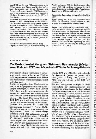 Zur Betsandsentwicklung von Stein- und Baummarder (Martes foina Erxleben 1777 und M.martes L. 1758) in Schleswig-Holstein