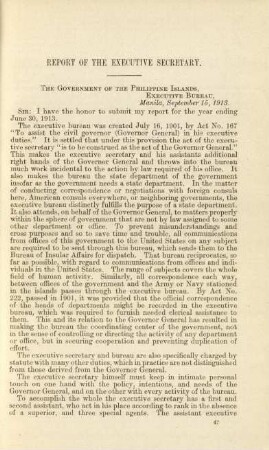 Report of the Executive Secretary