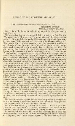Report of the Executive Secretary