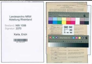 Entnazifizierung Erich Karla , geb. 09.10.1913 (Maler)