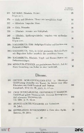 Diverse (Nr. 281-299)