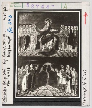 München, Staatsbibliothek: Clm 4453, sog. Evangeliar Ottos III., fol. 34b: Bergpredigt