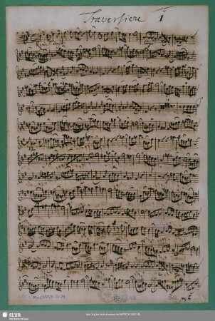 Traversiere 1 : Schreiber: Bach, Johann Sebastian