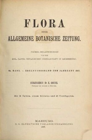 Flora oder allgemeine botanische Zeitung, 84. 1897