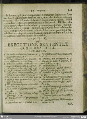 Caput X. De Executione Sententiae Condemnatoriae
