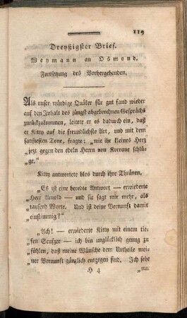 Dreyßigster Brief. Weymann an Osmond. Fortsetzung des Vorhergehenden.