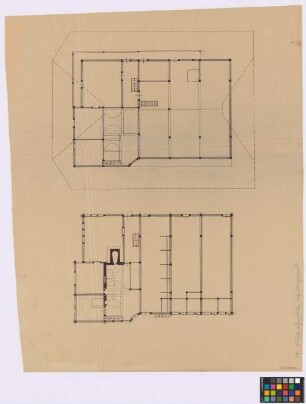 [Fischbach bei Neuhäuser (Landkreis Freiburg)]: Bläsi-Christelehof [Bläsichristenhof]. Haupthaus (Grundriss des Erdgeschosses, Grundriss des Obergeschosses)