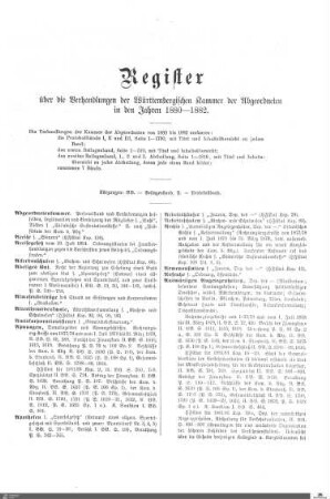 Register Kammer der Abgeordneten 1880-1882