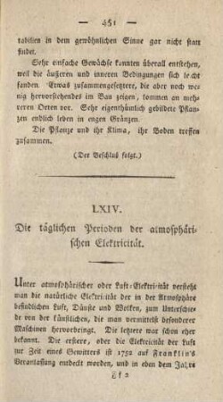 LXIV. Die täglichen Perioden der atmosphärischen Elektricität