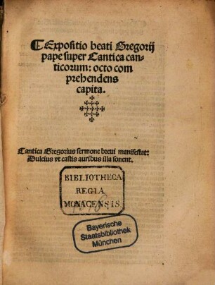 Expositio super cantica Canticorum