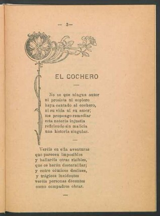 [I.] El cochero