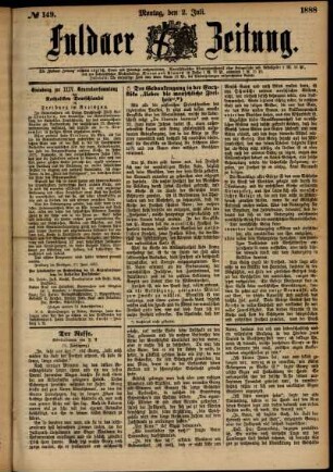 Ausgabe vom Montag, den 02. Juli 1888.