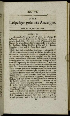 No. 51. Den 26ten Junius 1789.