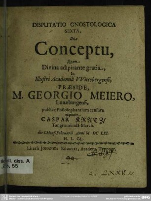 Disputatio gnostologica sexta de conceptu