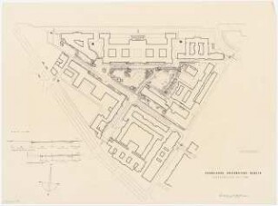 Technische Universität Berlin Stammgelände: Lageplan mit Gartenplan 1:1000, Profile Fahrwege am Physikalischen Institut und an der HBK 1:100