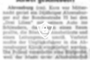 Schwer geschleudert