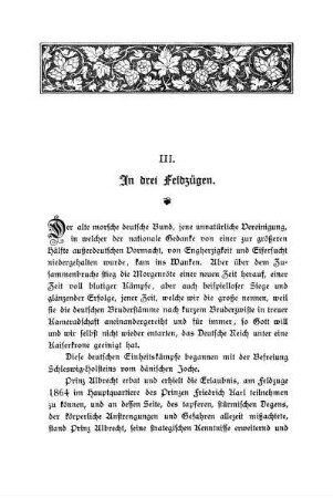 III. In drei Feldzügen.