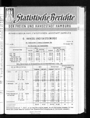 Der Fremdenverkehr in Hamburg im September 1964 : Lfd. Nr. 60