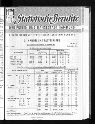 Der Fremdenverkehr in Hamburg im September 1964 : Lfd. Nr. 60