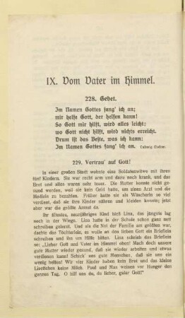 IX. Vom Vater im Himmel