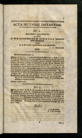 9-14, Acta Secundae Instantiae
