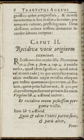 Caput II. Recidivæ vocis originem examinat.